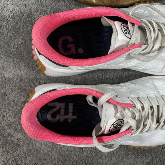 G/Fore G.112 Men\'s Size 12 White Pink Embossed Skull & Tees Golf Shoes Used main image 12